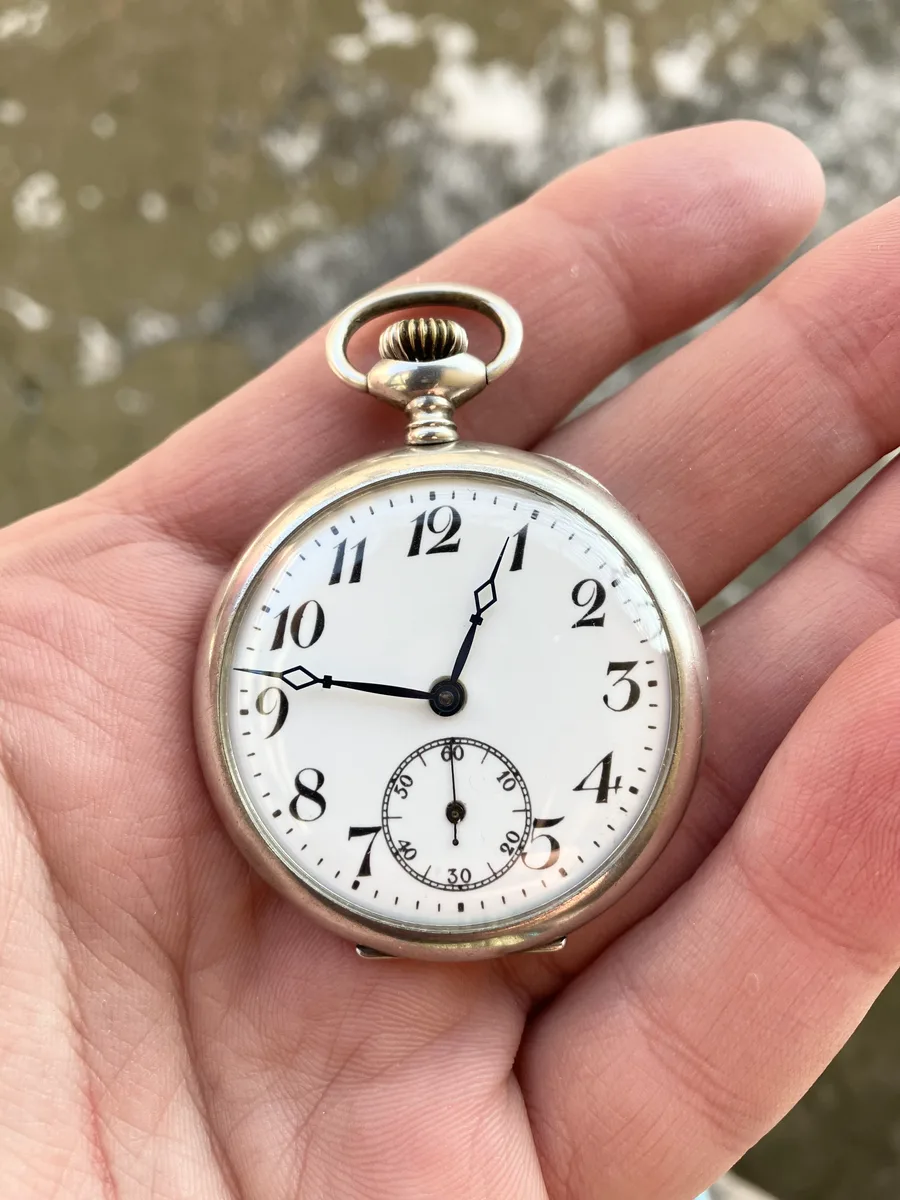 Seikosha Silver 900 1910-1917s Pocket Watch Works 46 Hours!