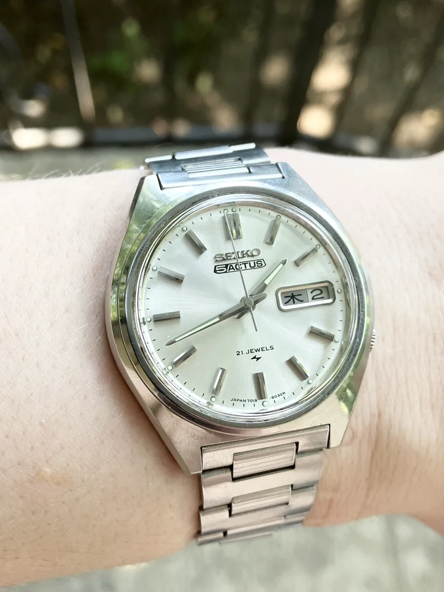 Seiko 5 Actus 7019-8010 1970s 21 Jewels Automatic Vintage Men's Watch Works!