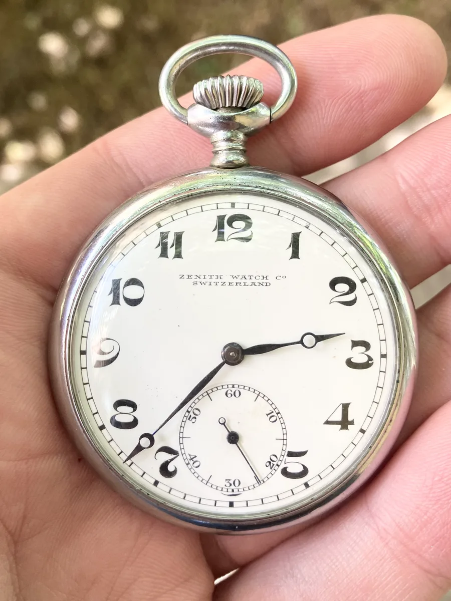Zenith Reloj de Bolsillo Vintage 15 Joyas Años 1900-1910 Funciona Bien 47 Horas Raro!