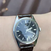 Watch ENICAR STAR JEWELS, Manual Winding, Swiss Made, Black Dial, Gift Birthday, Stainless Steel, Watch Men, Watch Working