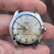 Droz Military Vintage Watch 17 Jewels Antimagnetic Works 40 Hours!