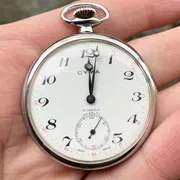 Cyma Vintage Pocket Watch 1970s 17 Jewels Swiss Made Works Good 45 Hours!