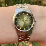Vintage Quartz Citizen Crystron Rare Dial 1970s