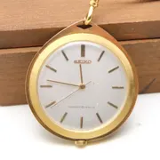 Seiko Gold Plated Diaschock 25 jewels 1960s Vintage Pocket Watch Works 45 Hours