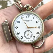 University (Molnija USSR) Vintage Pocket Watch  18 jewels 1980s Locomotive Works! Rare!