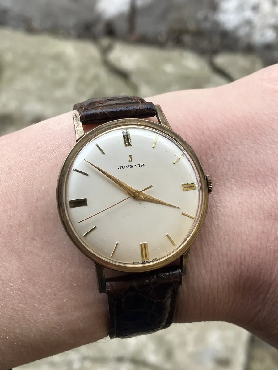 Juvenia 17 Jewels Cal 611 Vintage Men's Watch 1950-1960S Works 46 hours With box