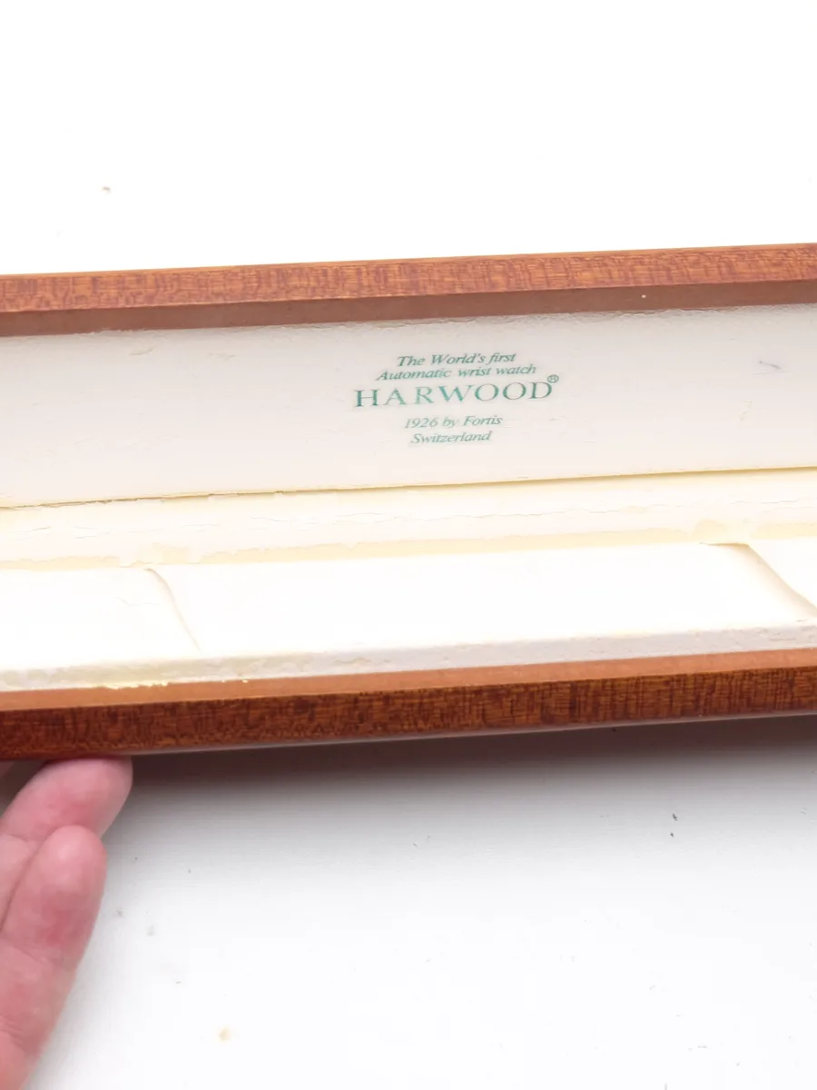 Vintage Swiss Harwood Wooden Box For Wristwatch