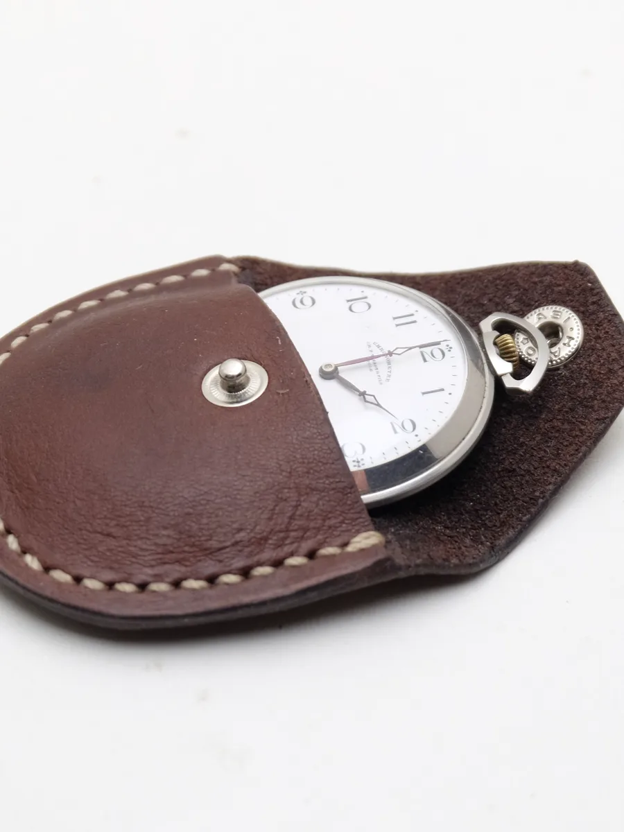 Handmade Leather Case For Pocket Watches with Diameter 44–46 mm